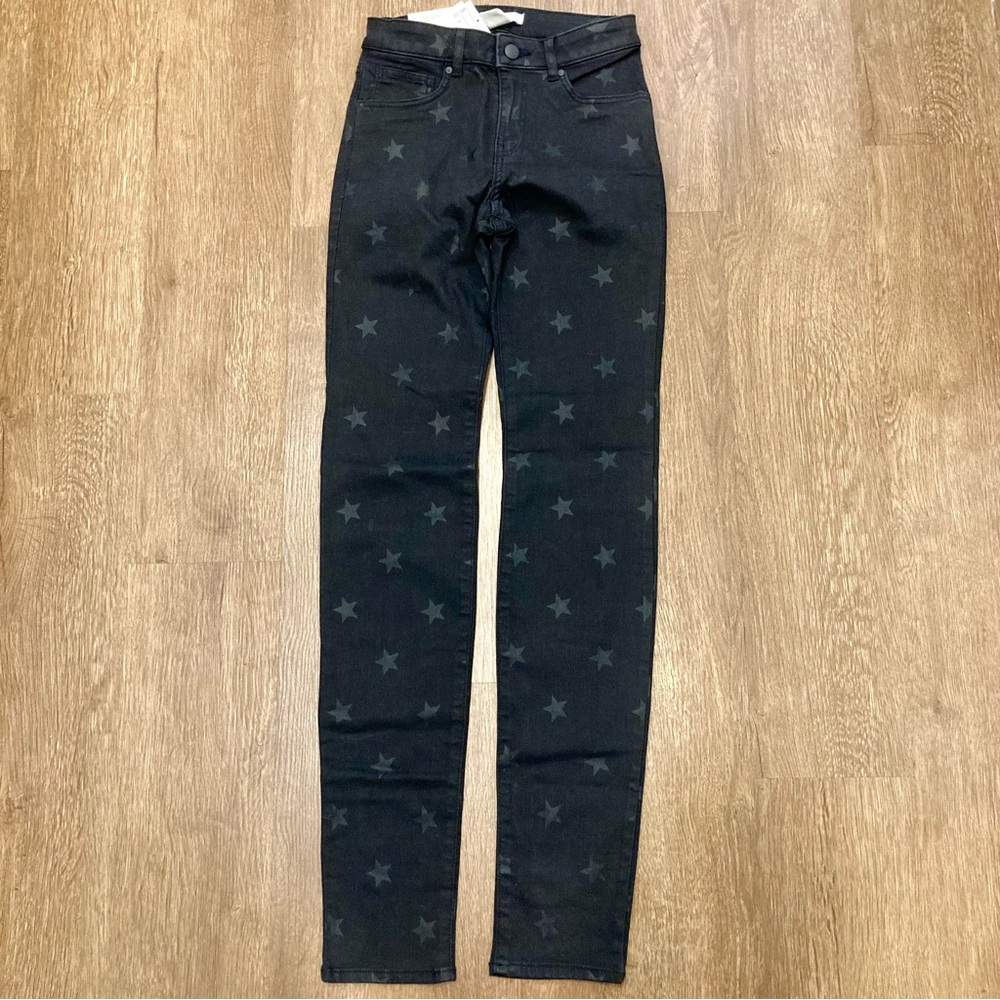 H&M Black Star Patterned Women’s Skinny Jeans Super Stretch NWT Size 2